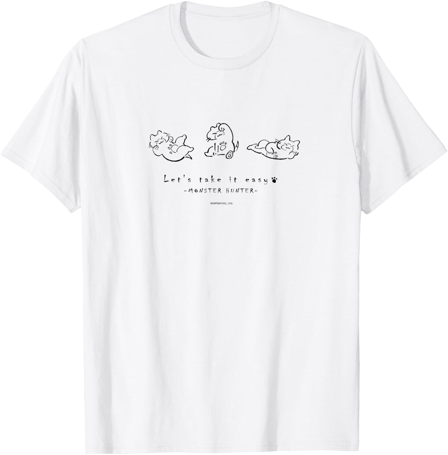 Monster Hunter Line Art (B) T-Shirt - T-Shirt | White
