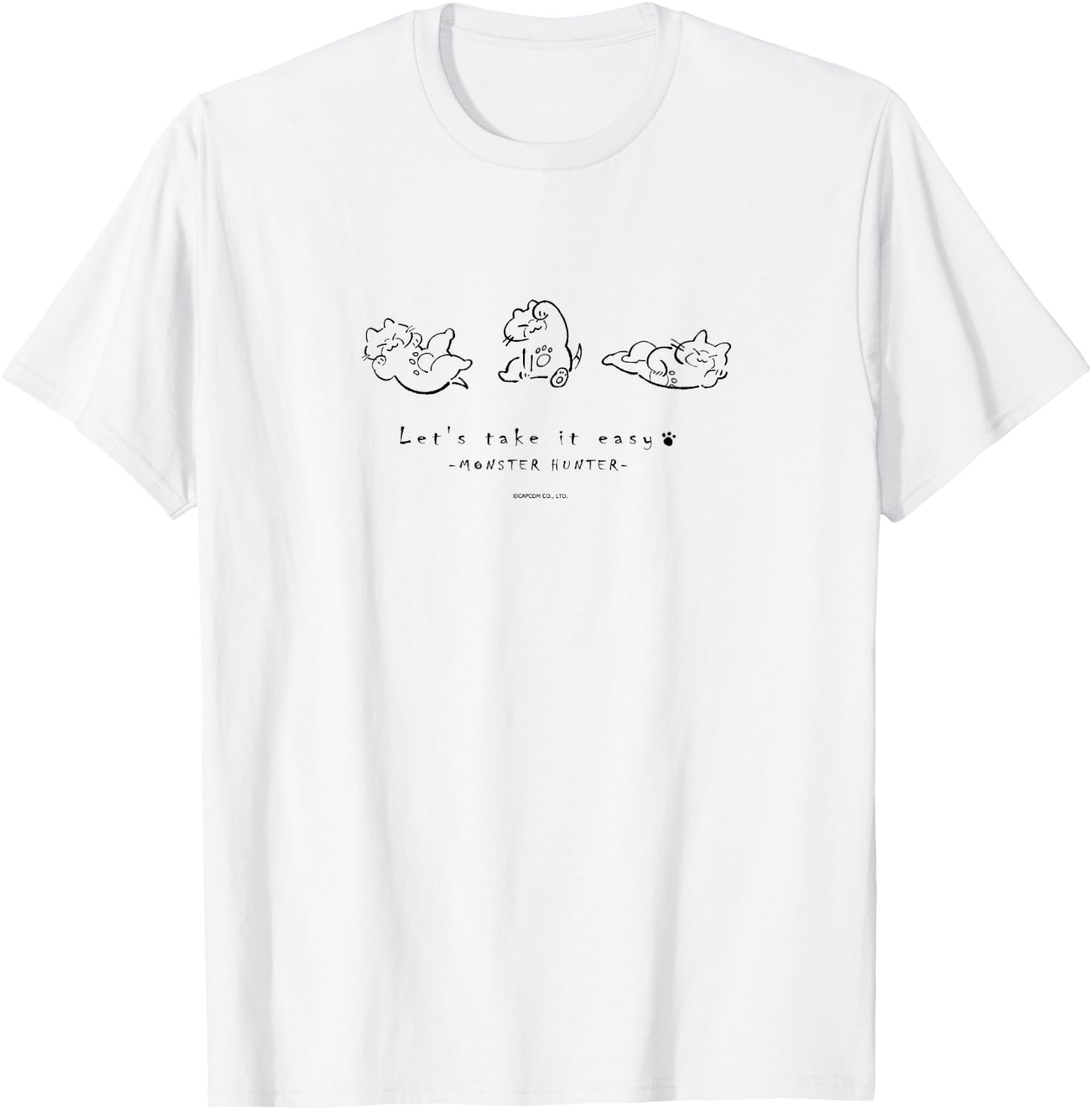 Monster Hunter Line Art (B) T-Shirt - T-Shirt | White