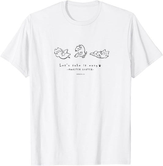 Monster Hunter Line Art (B) T-Shirt - T-Shirt | White