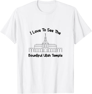 Bountiful Utah Temple, I love to see my temple, primary T-Shirt - T-Shirt | White