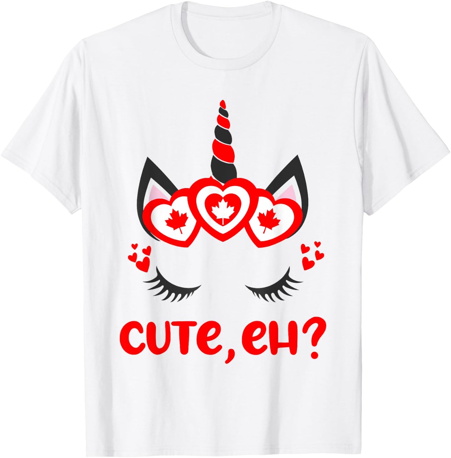 Funny Canadian Eh Girl Cute Unicorn Maple Leaf Canada Day T-Shirt - T-Shirt | White