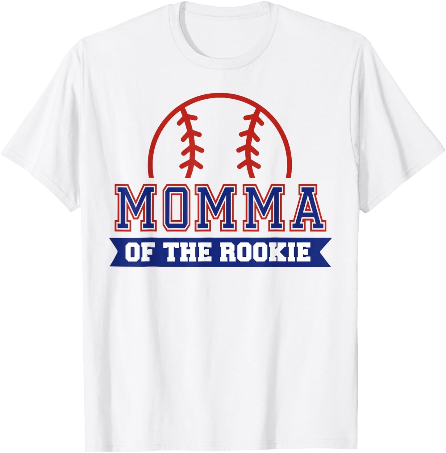 Momma of Rookie 1st Birthday Baseball Theme Matching Party T-Shirt - T-Shirt | White