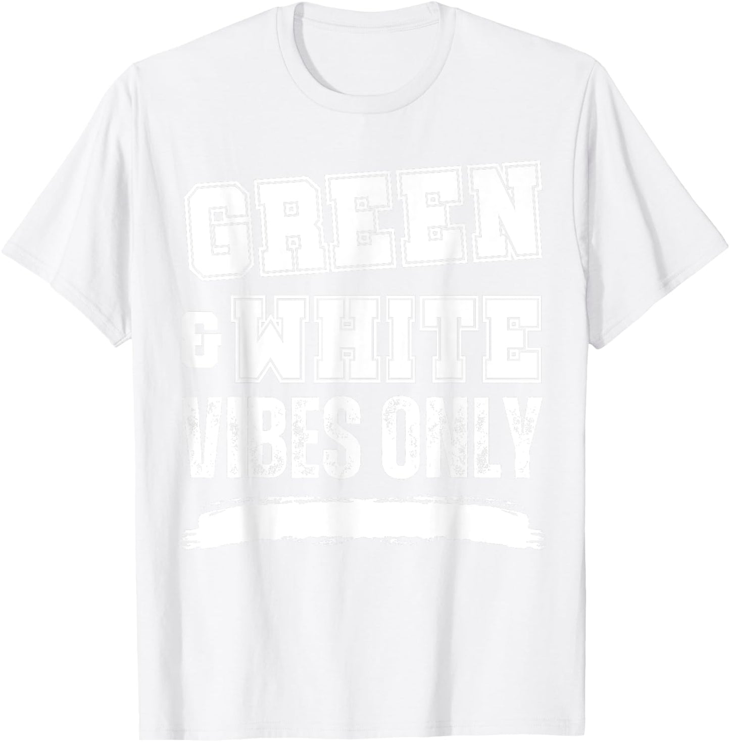 Green and White Game Day, Green and White T-Shirt - T-Shirt | White