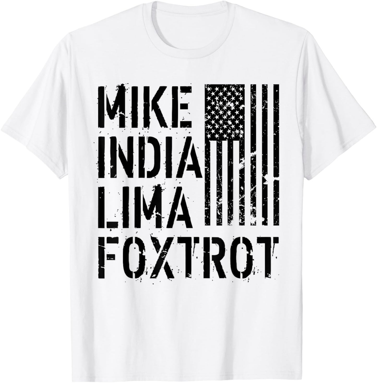 Mike India Lima Foxtrot Hot Mom Muscle Mommy American Flag Women Men T-Shirt - T-Shirt | White