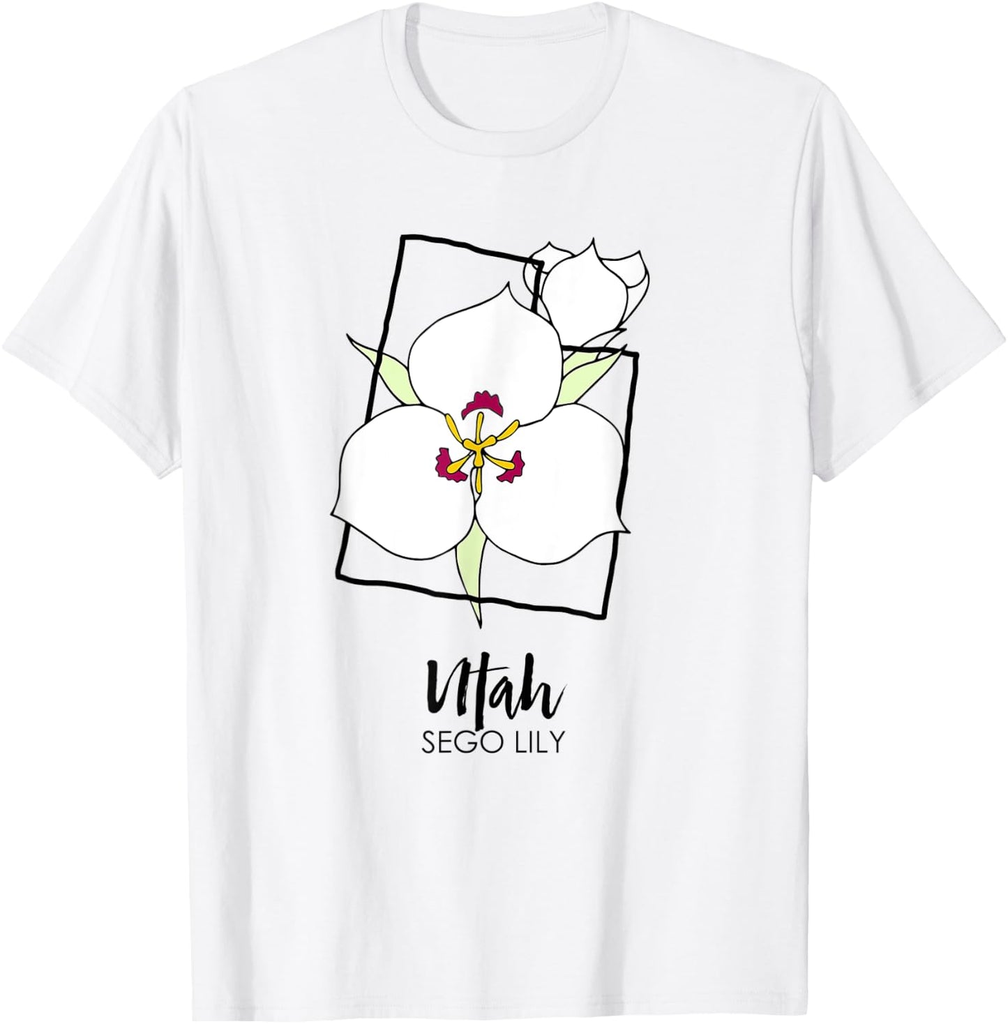 Utah Sego Lily Flower T-Shirt - T-Shirt | White