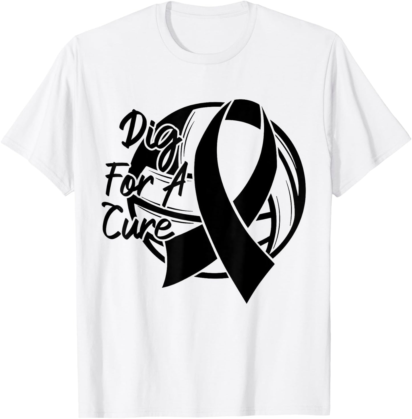 Dig For A Cure Breast Cancer Awareness Volleyball Pink T-Shirt - T-Shirt | White