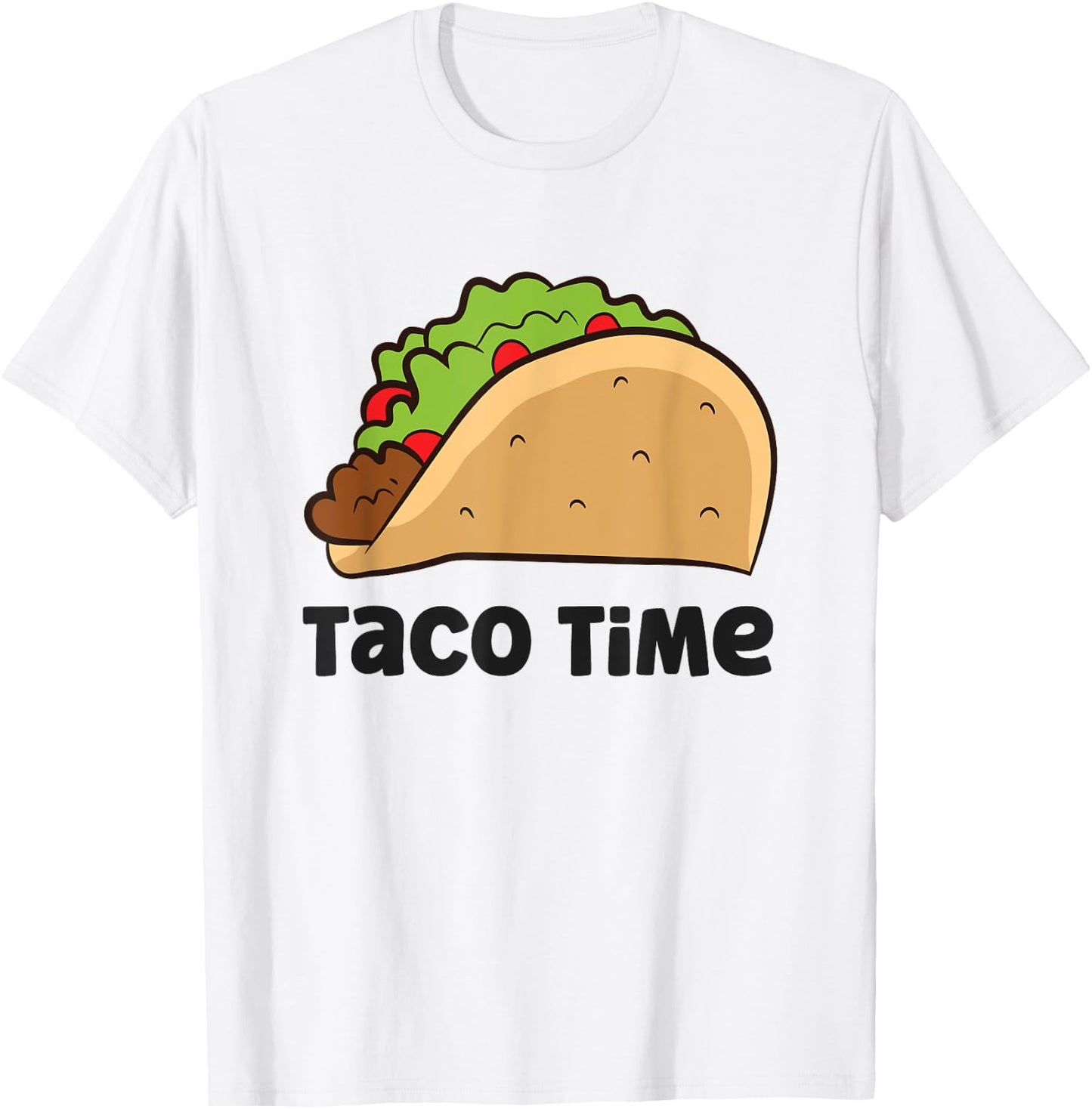 Taco Time Funny Taco T-Shirt - T-Shirt | White