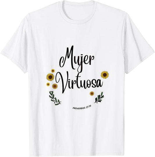 Mujer Virtuosa Proverb 31 Spanish Bible Women Verse T-Shirt - T-Shirt | White