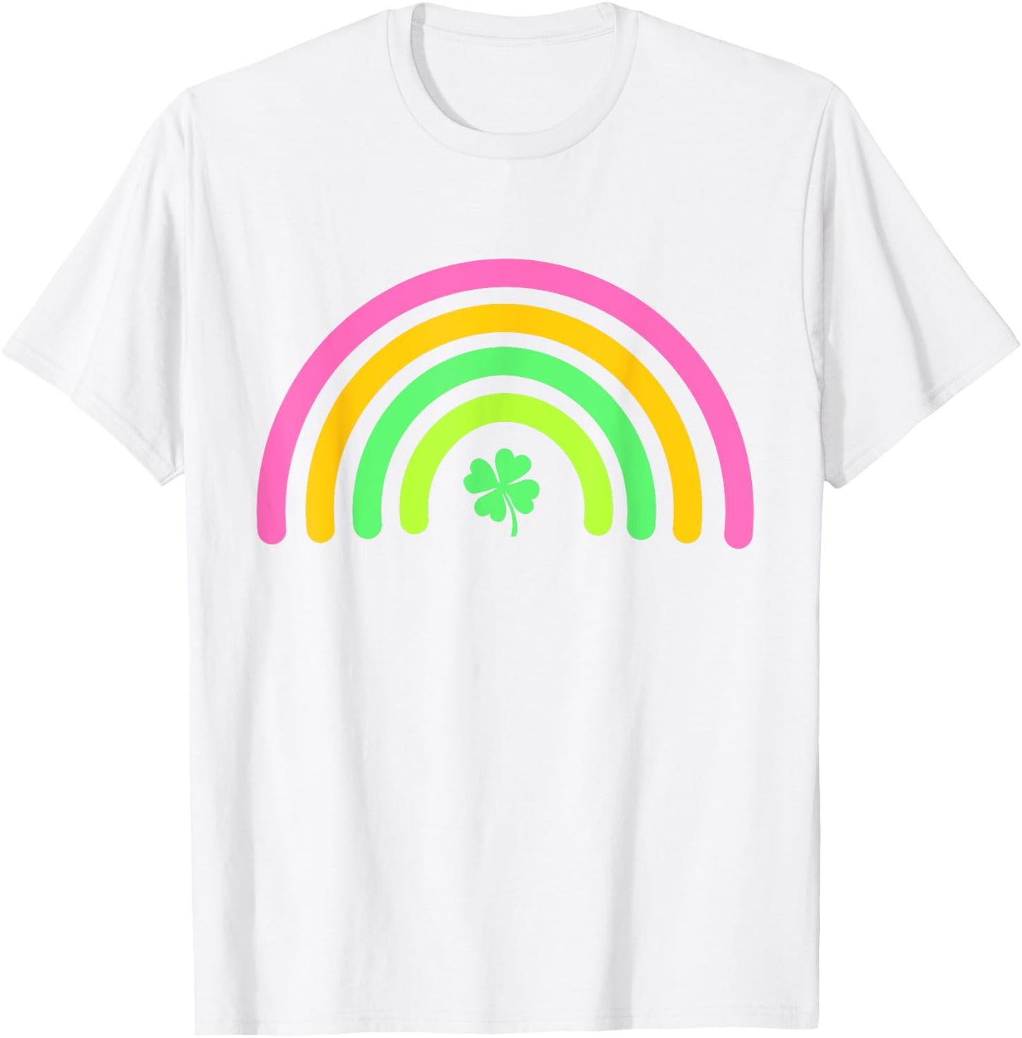Green Four Leaf Clover Rainbow St Patrick's Day Boys Girl T-Shirt - T-Shirt | White