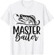 Master Baiter Vintage Bass Fishing Funny Angler T-Shirt - T-Shirt | White