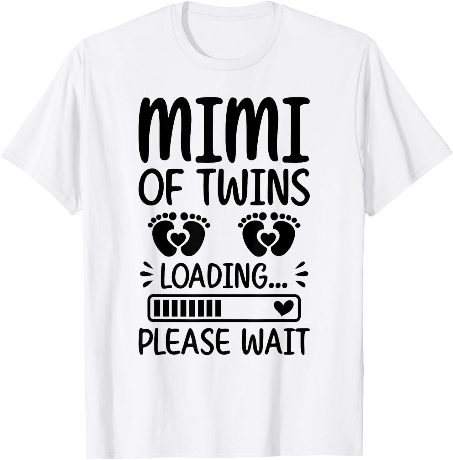 Soon To Be Mimi Of Twins Loading Promoted To Twin Mimi T-Shirt - T-Shirt | White