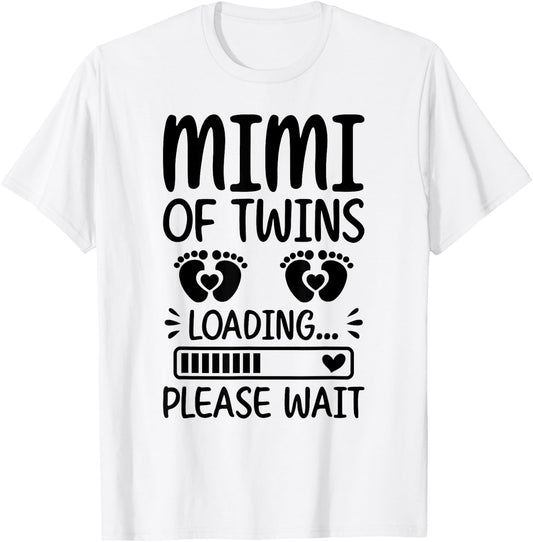Soon To Be Mimi Of Twins Loading Promoted To Twin Mimi T-Shirt - T-Shirt | White