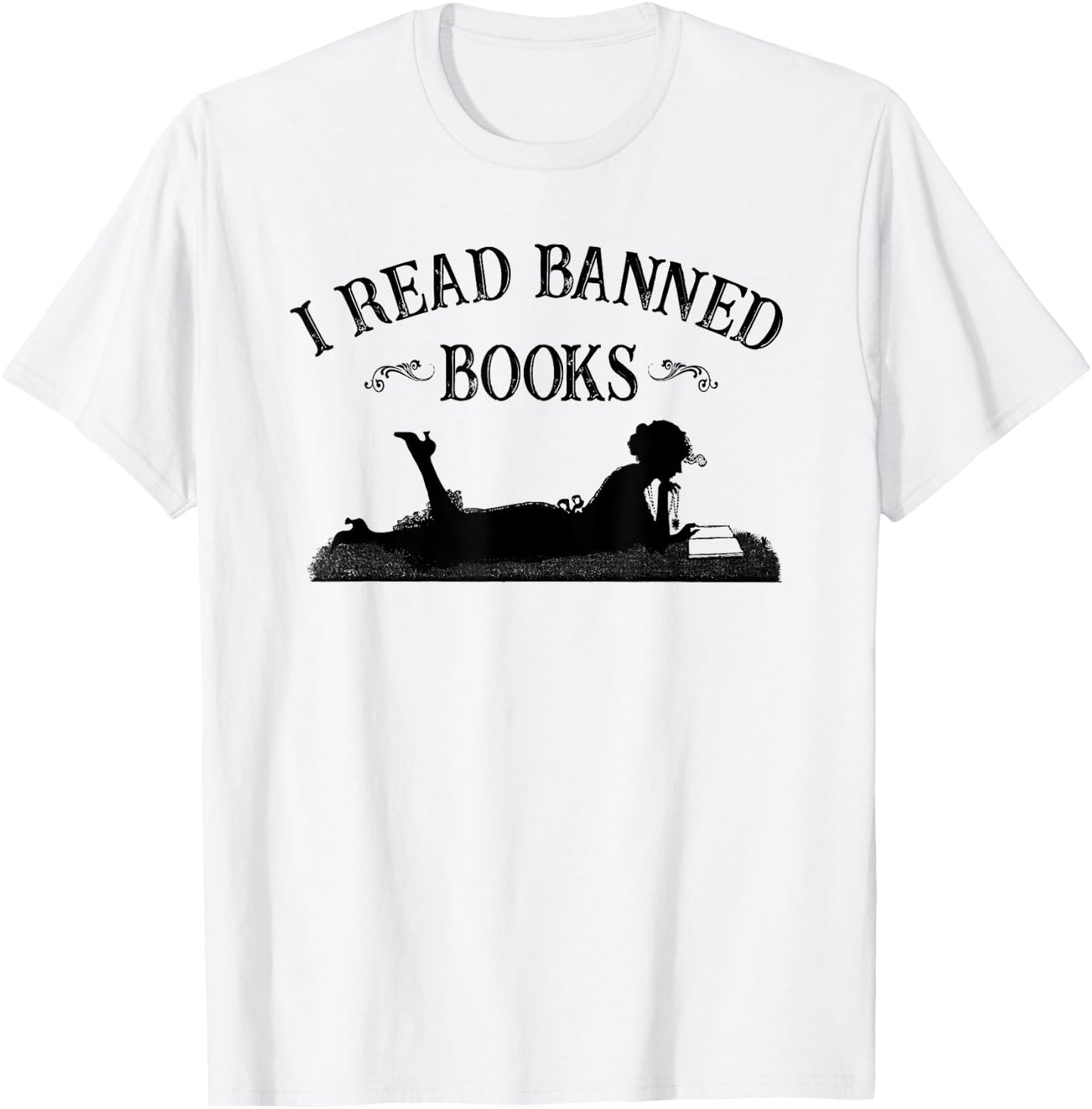 Retro Vintage I Read Banned Books Literature Lover T-Shirt - T-Shirt | White