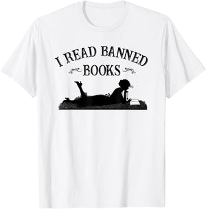 Retro Vintage I Read Banned Books Literature Lover T-Shirt - T-Shirt | White
