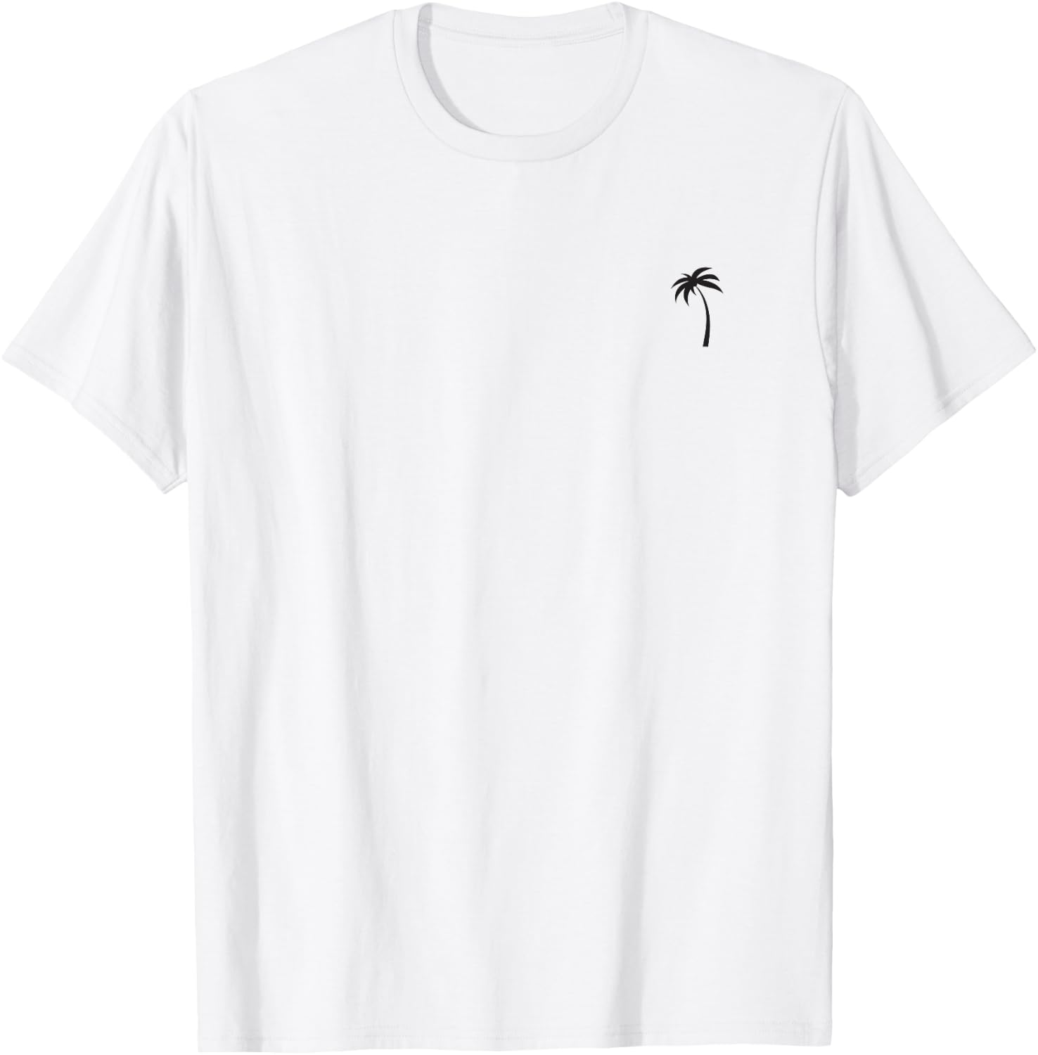 I Live Life Palm Tree Minimalist Left Chest Graphic Tropical T-Shirt - T-Shirt | White