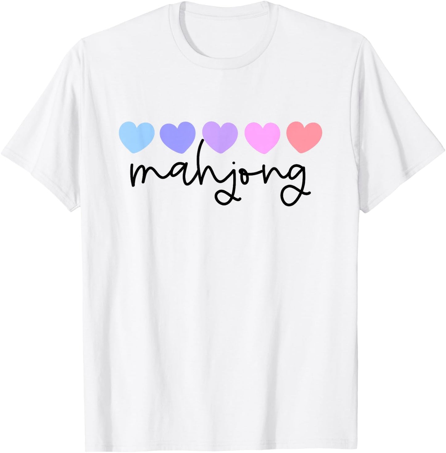 Mahjong Lover Heart Women Girls or Mom T-Shirt - T-Shirt | White