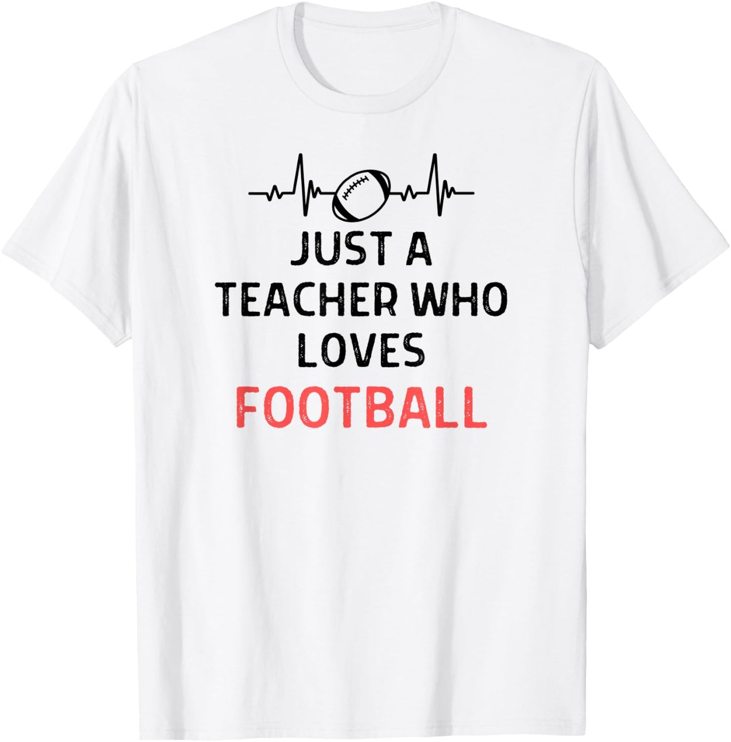 Just A Teacher Who Loves Football Outfit Women Men T-Shirt - T-Shirt | White