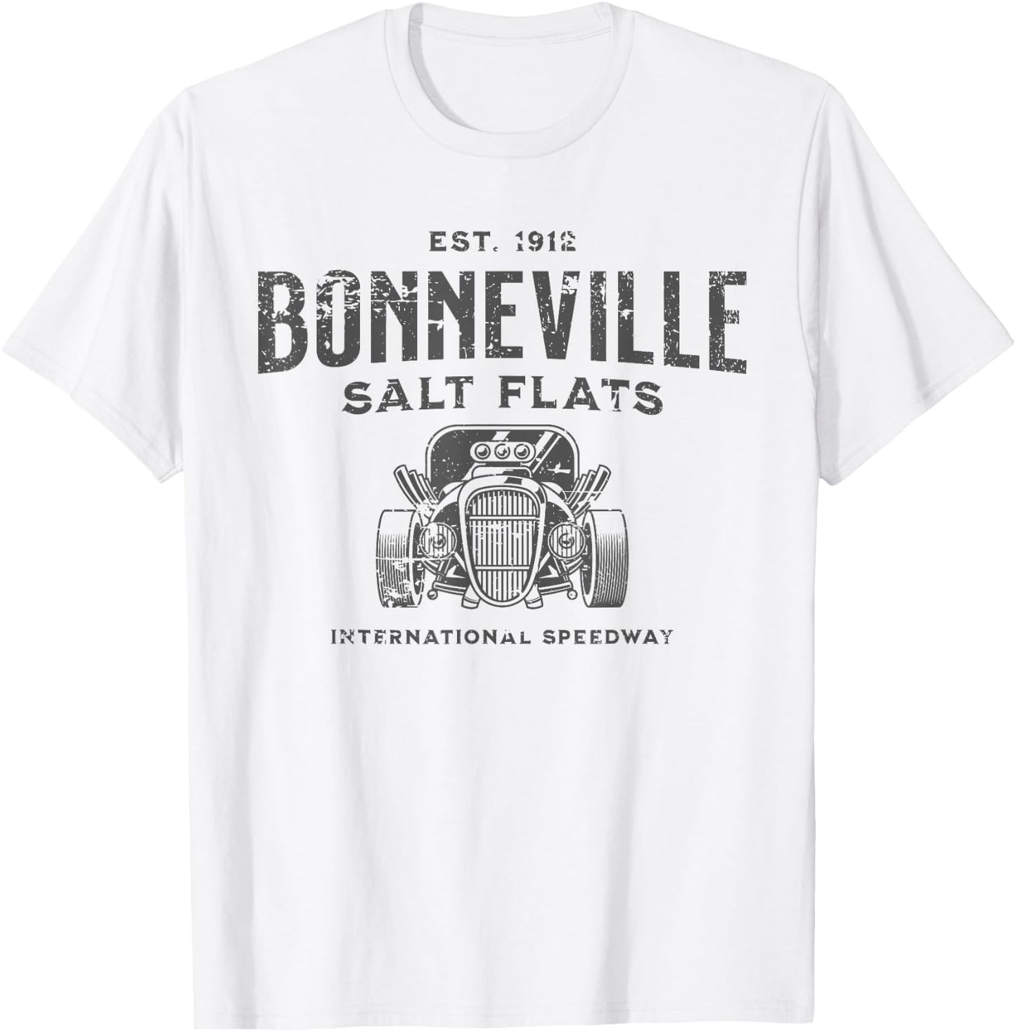 Bonneville Salt Flats Utah Distressed Design T-Shirt - T-Shirt | White