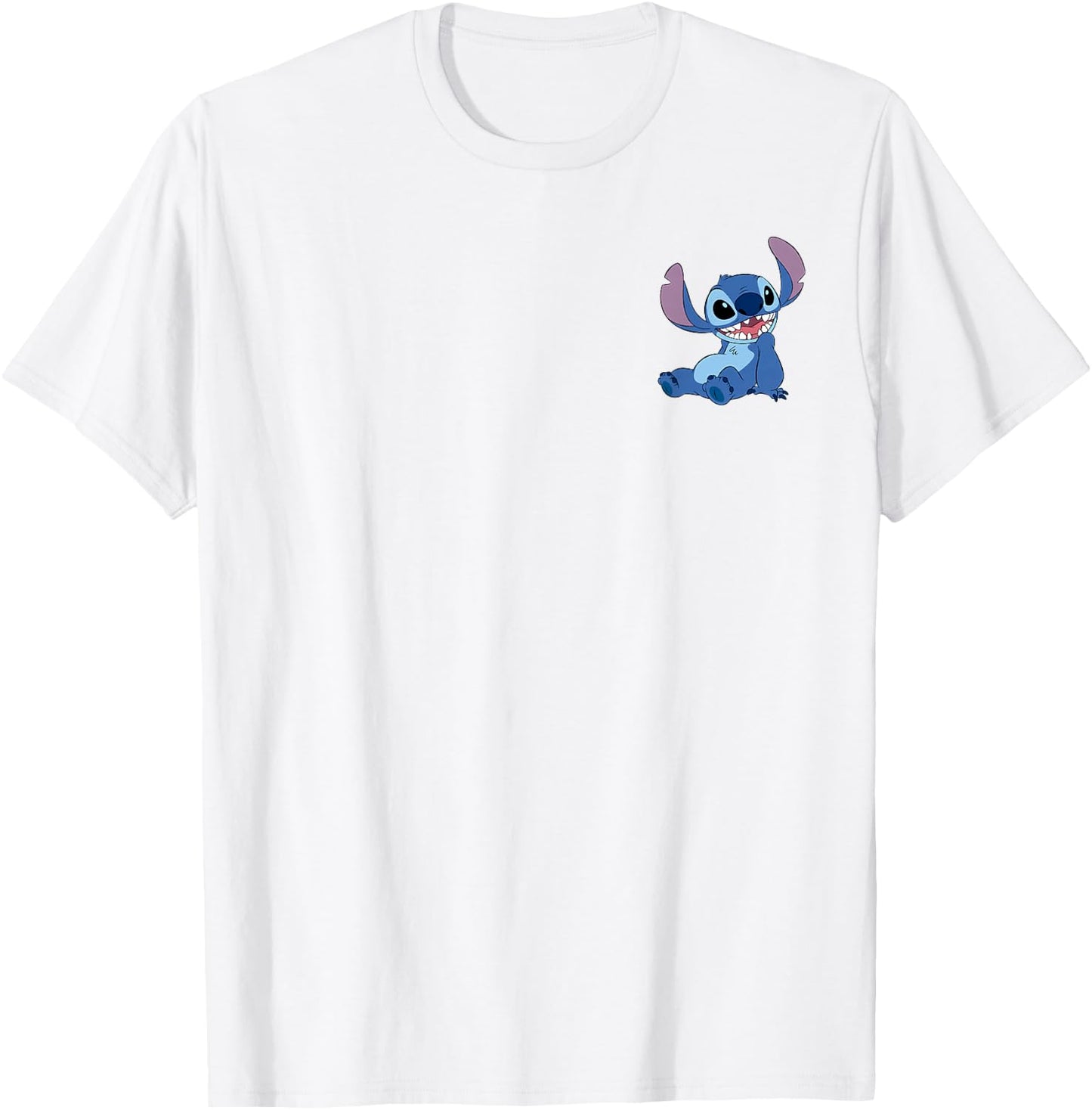 Disney Lilo & Stitch Happy Stitch Pocket Logo T-Shirt - T-Shirt | White