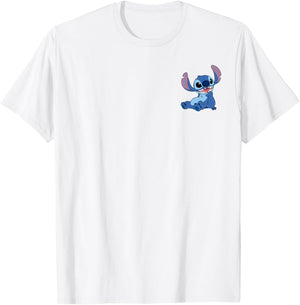 Disney Lilo & Stitch Happy Stitch Pocket Logo T-Shirt - T-Shirt | White