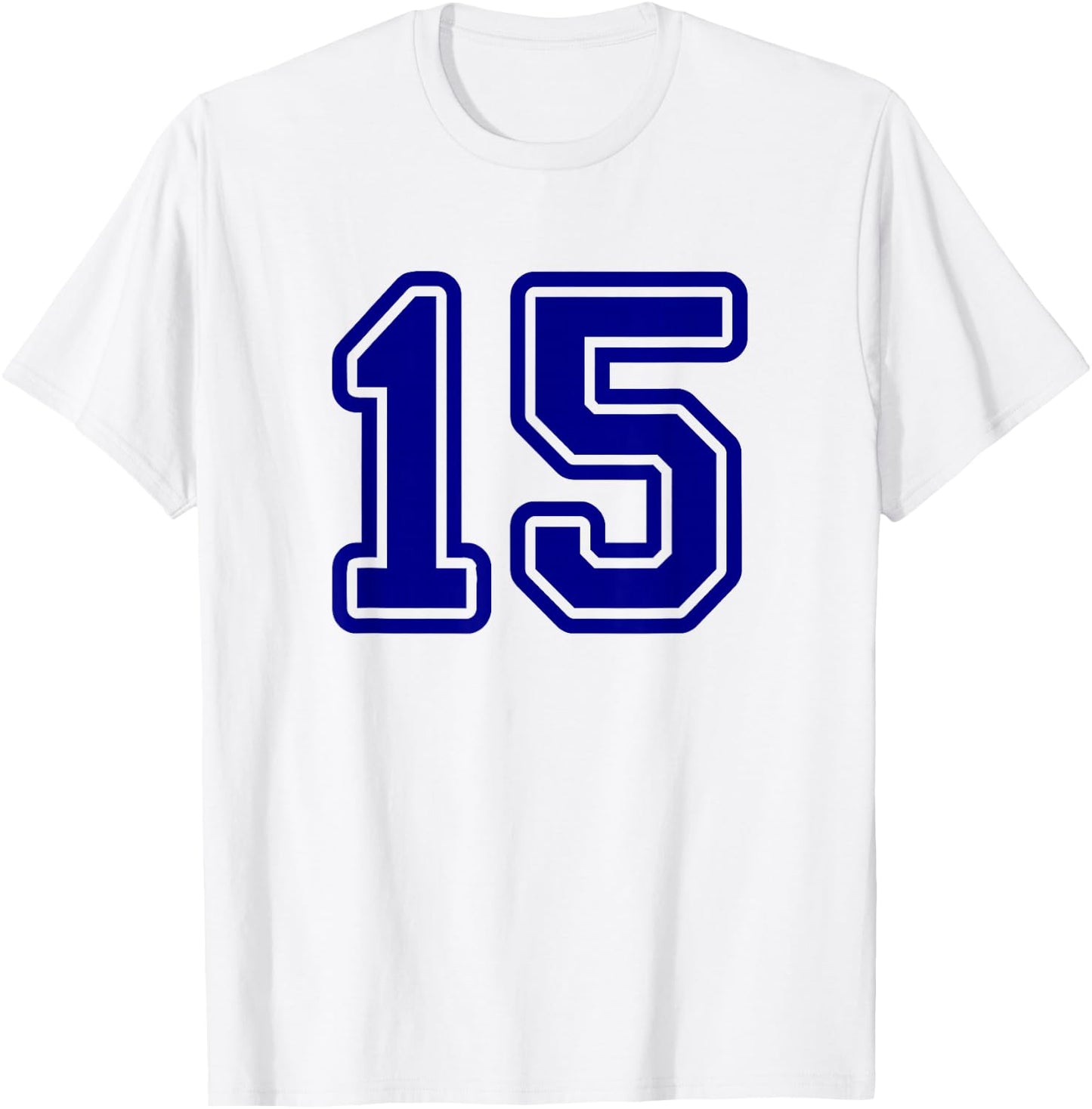 Blue Sport Team #15 T-Shirt - T-Shirt | White