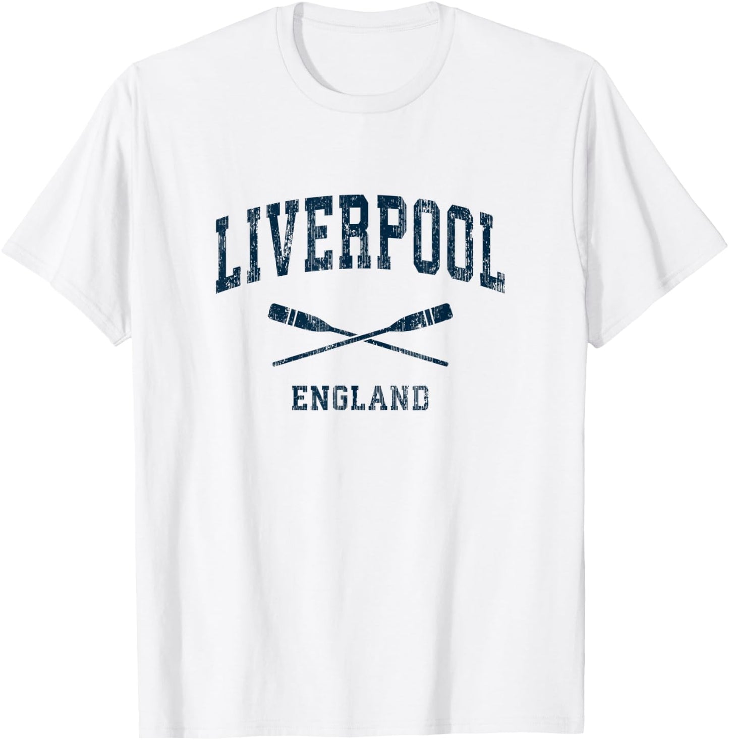 Liverpool England Vintage Nautical Paddles Sports Oars T-Shirt - T-Shirt | White