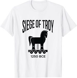 Siege of Troy Trojan Horse Trojan War Greek Mythology T-Shirt - T-Shirt | White
