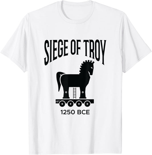 Siege of Troy Trojan Horse Trojan War Greek Mythology T-Shirt - T-Shirt | White