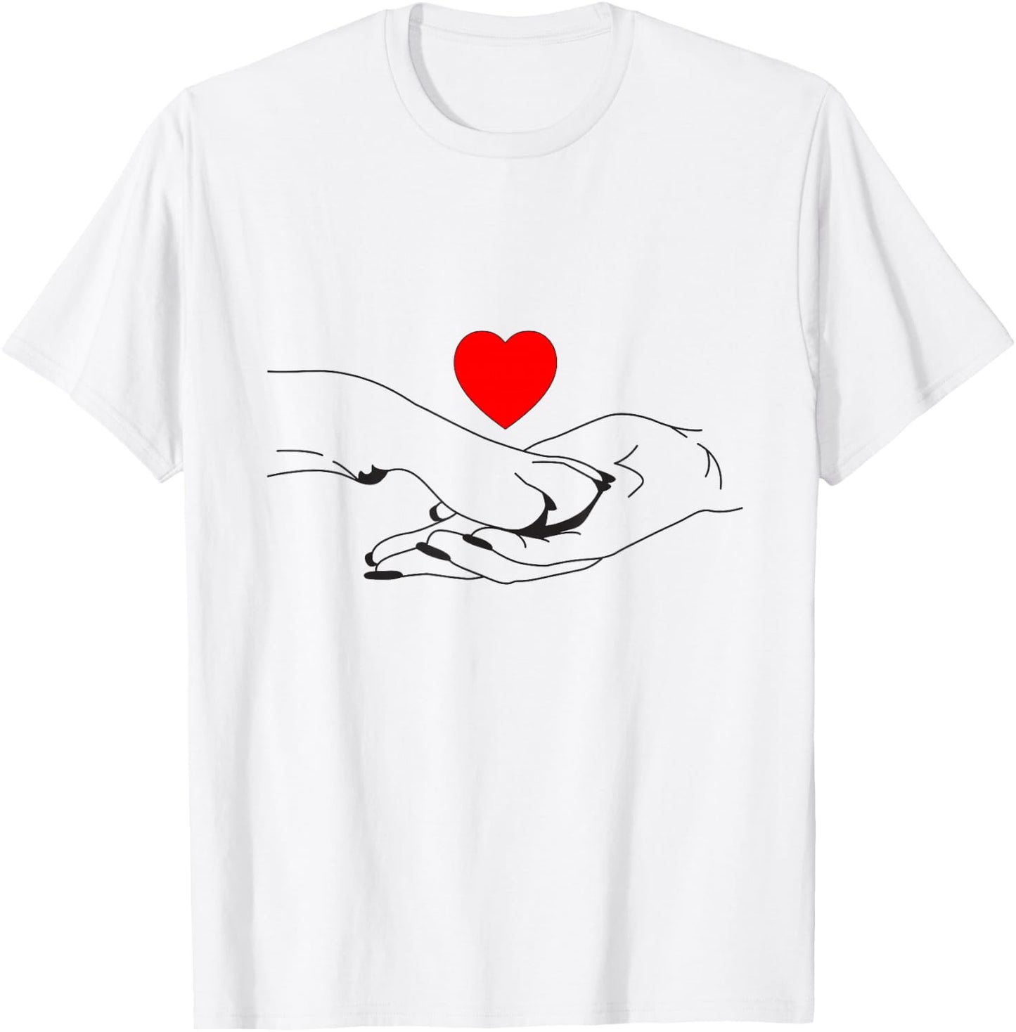 Paw Human Hand Dog Owner Dog Lover Dog T-Shirt - T-Shirt | White