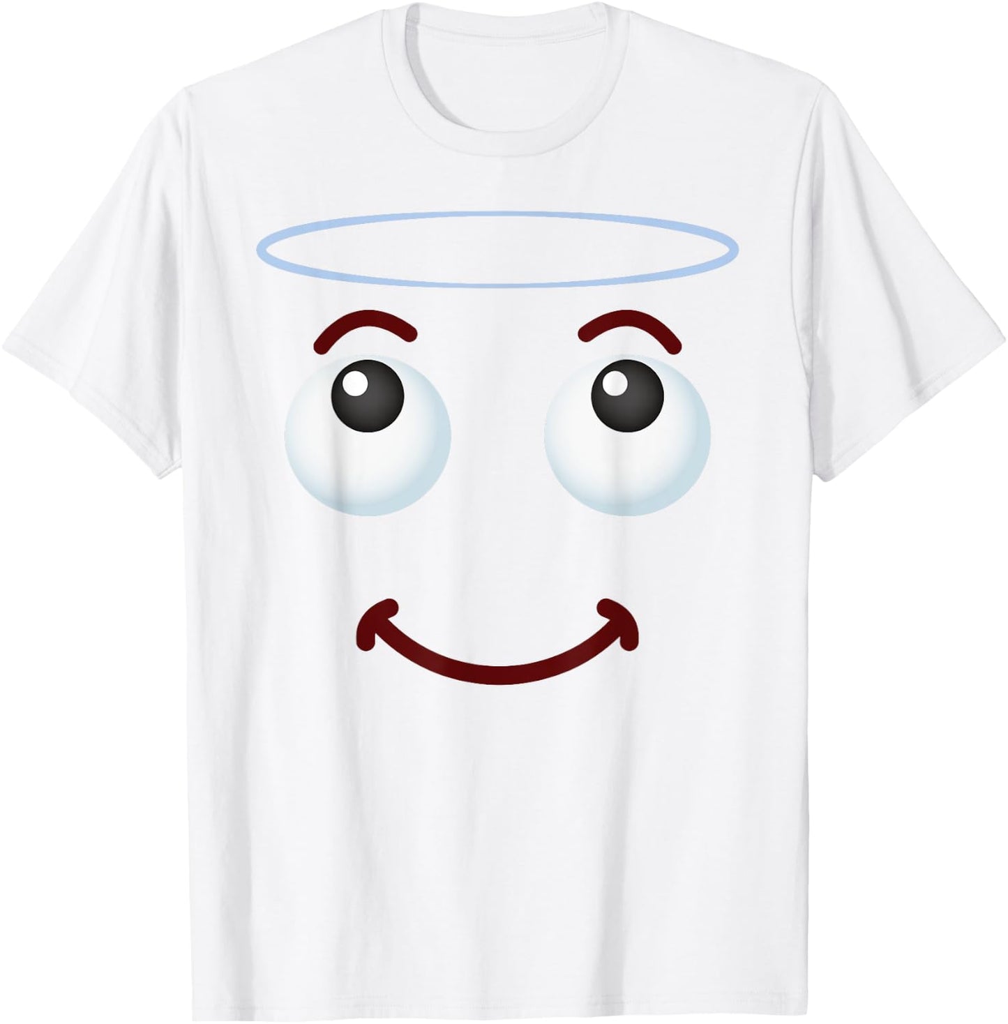 Group Costume Halloween Team Outfit Holy Halo Angel Emoticon T-Shirt - T-Shirt | White