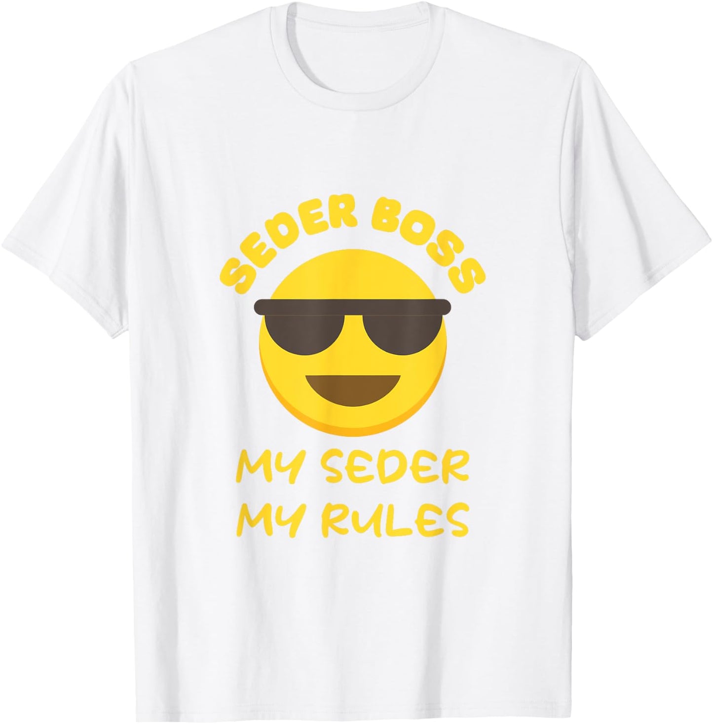 Passover Seder Boss My Rules Jewish Funny PESACH Matzah T-Shirt - T-Shirt | White
