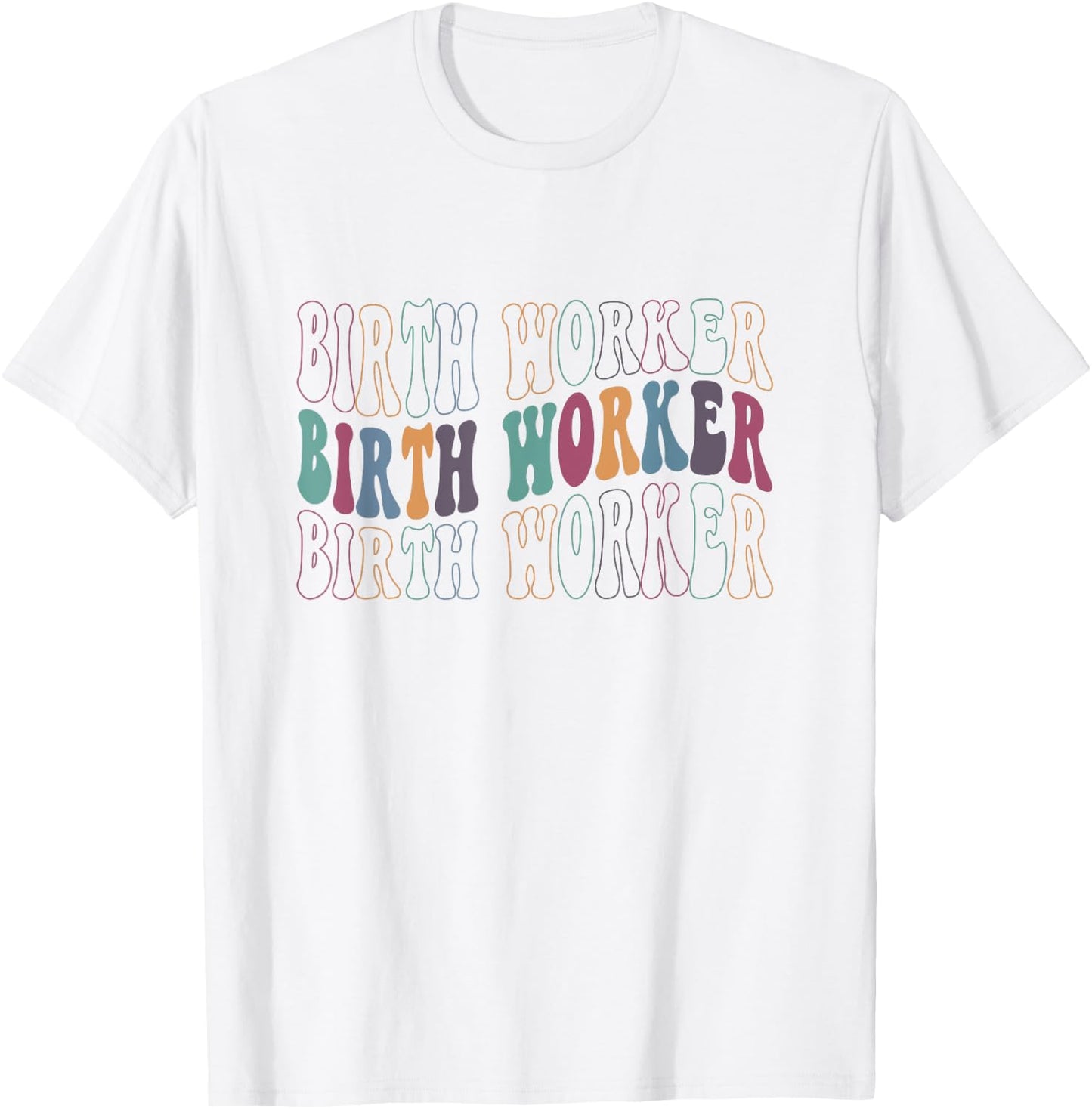 Retro Birth Worker Doula Home Birth Midwife Delivery Nurse T-Shirt - T-Shirt | White