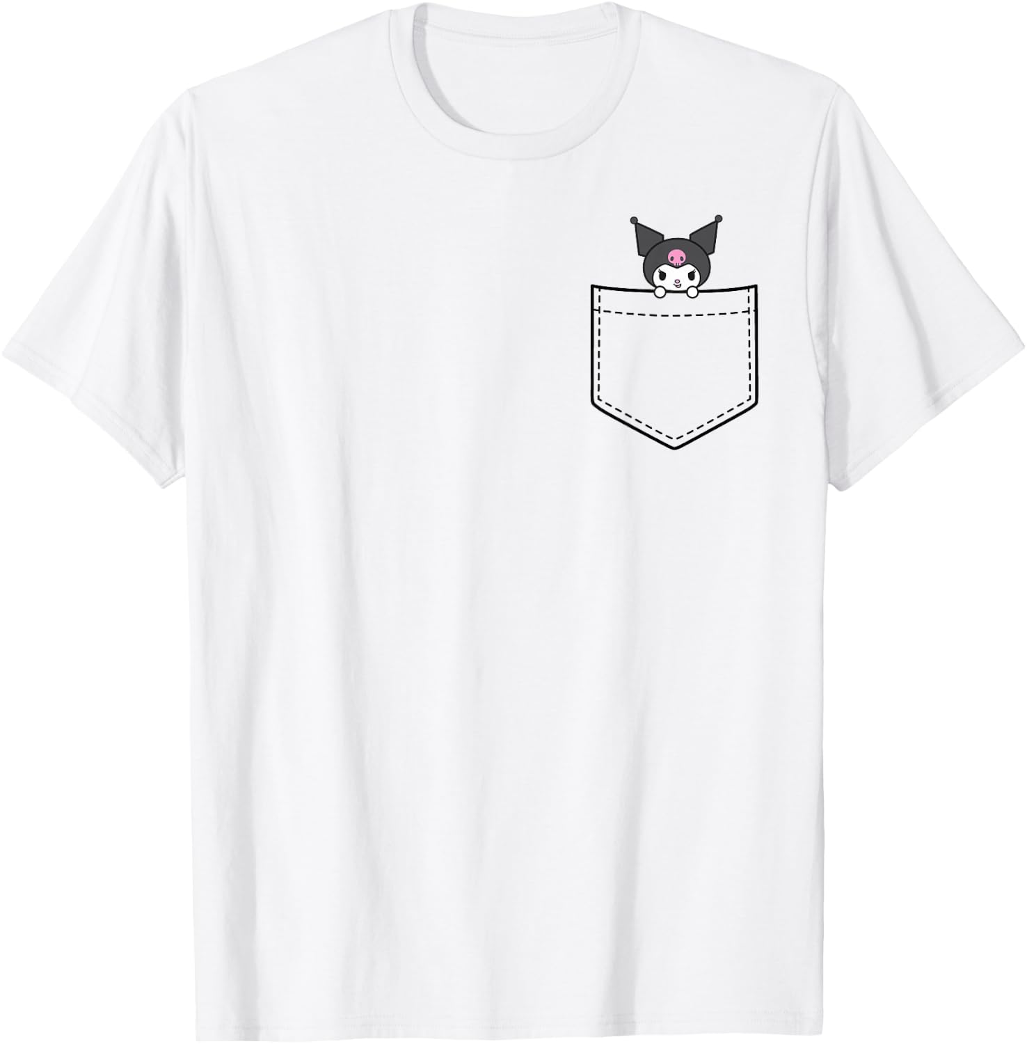 Kuromi Chest Pocket T-Shirt - T-Shirt | White