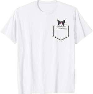 Kuromi Chest Pocket T-Shirt - T-Shirt | White