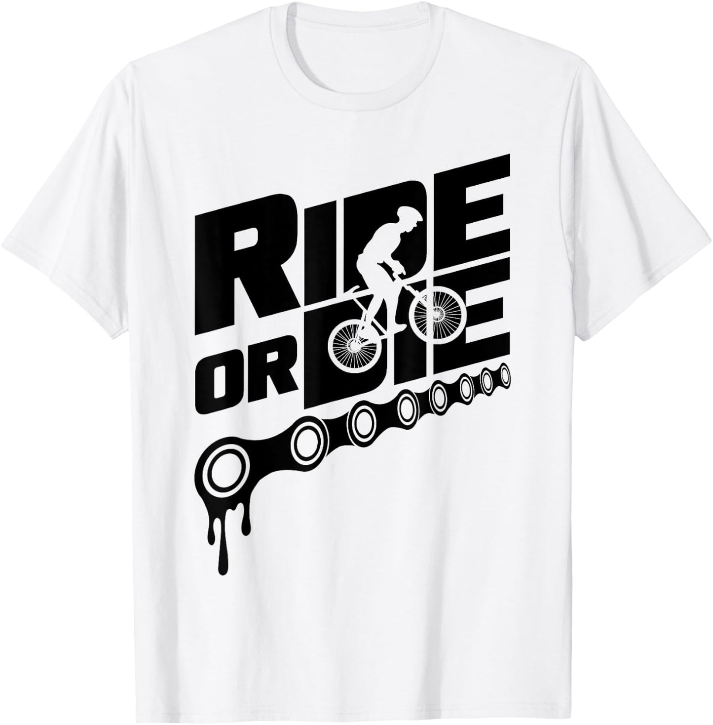Ride or Die Mountain Biker Mountain Bike Bicycle MTB Gift T-Shirt - T-Shirt | White