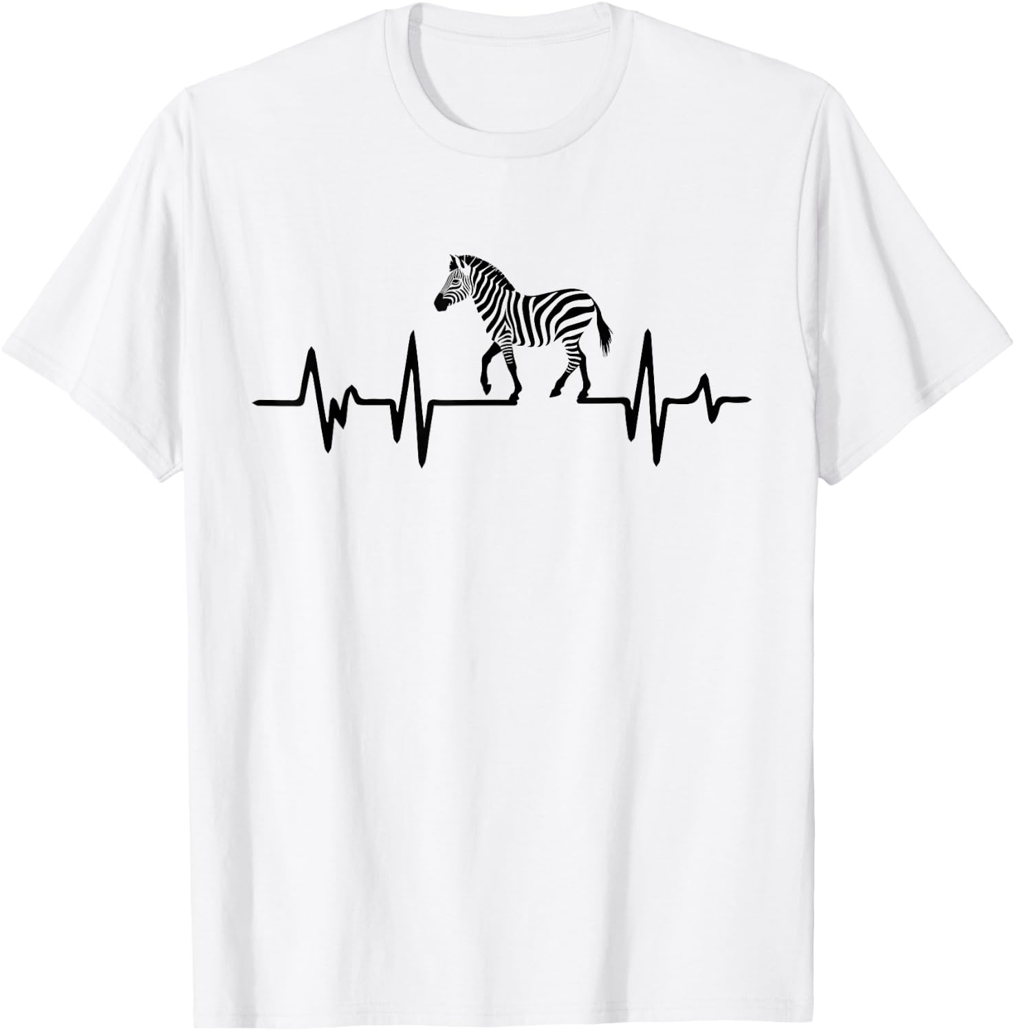 Zebra Heartbeat Graphic T-Shirt - T-Shirt | White