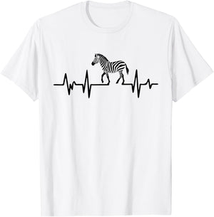 Zebra Heartbeat Graphic T-Shirt - T-Shirt | White