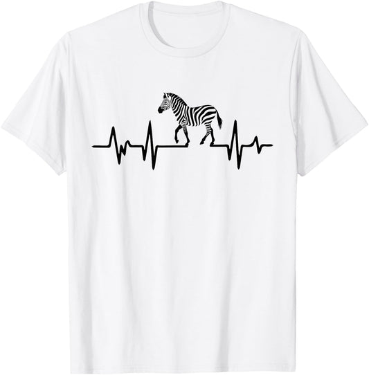 Zebra Heartbeat Graphic T-Shirt - T-Shirt | White