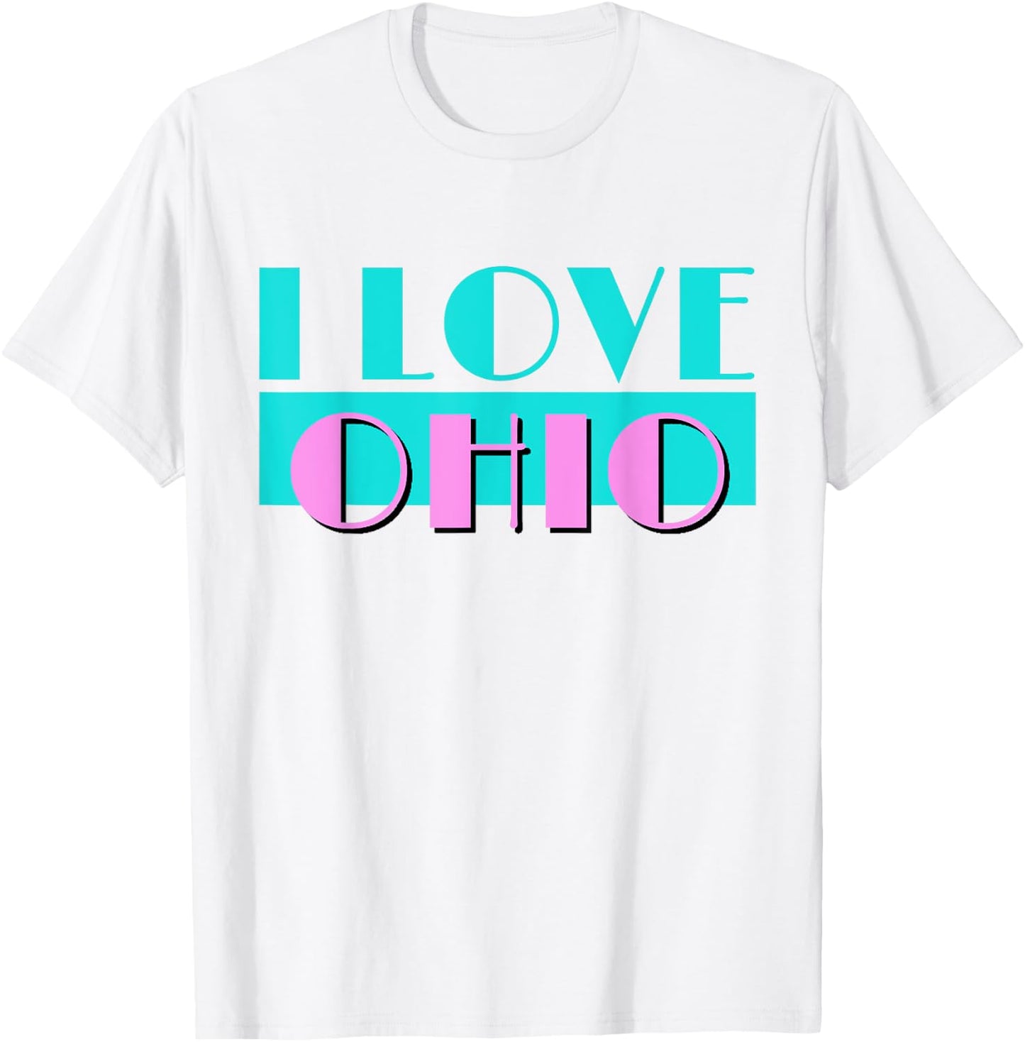 Retro I LOVE OHIO Neon Logo Classic Ohio OH State Pride Gift T-Shirt - T-Shirt | White
