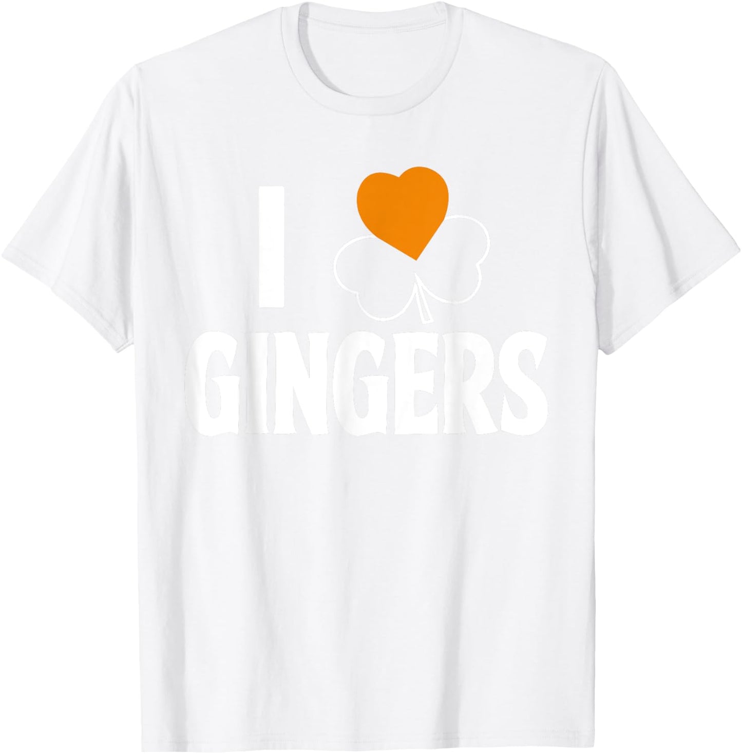 I Love Gingers Heart Shamrock Redhead Lover Irish T-Shirt - T-Shirt | White