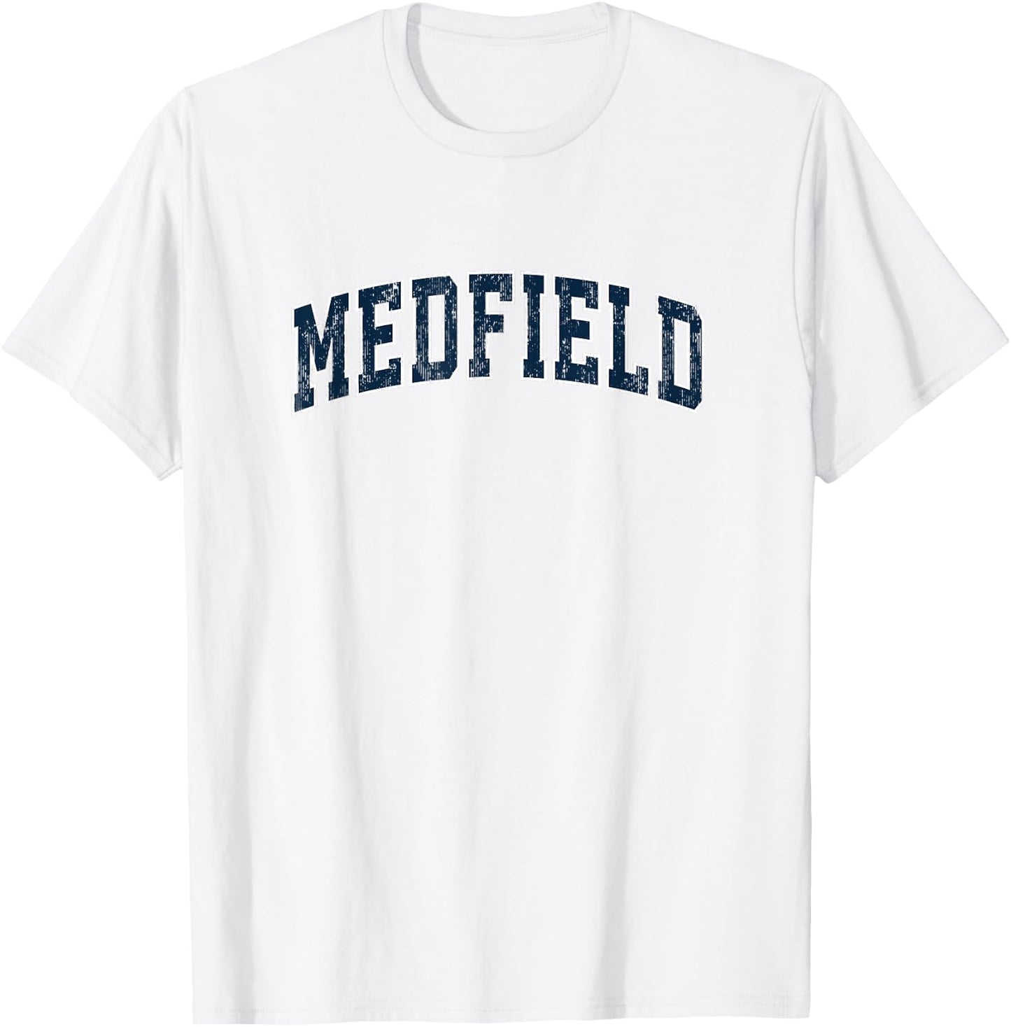 Medfield Massachusetts MA Vintage Sports Design Navy Design T-Shirt - T-Shirt | White