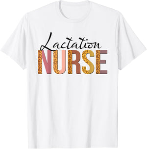 Leopard Lactation Nurse Gifts Nursing Apparel T-Shirt - T-Shirt | White