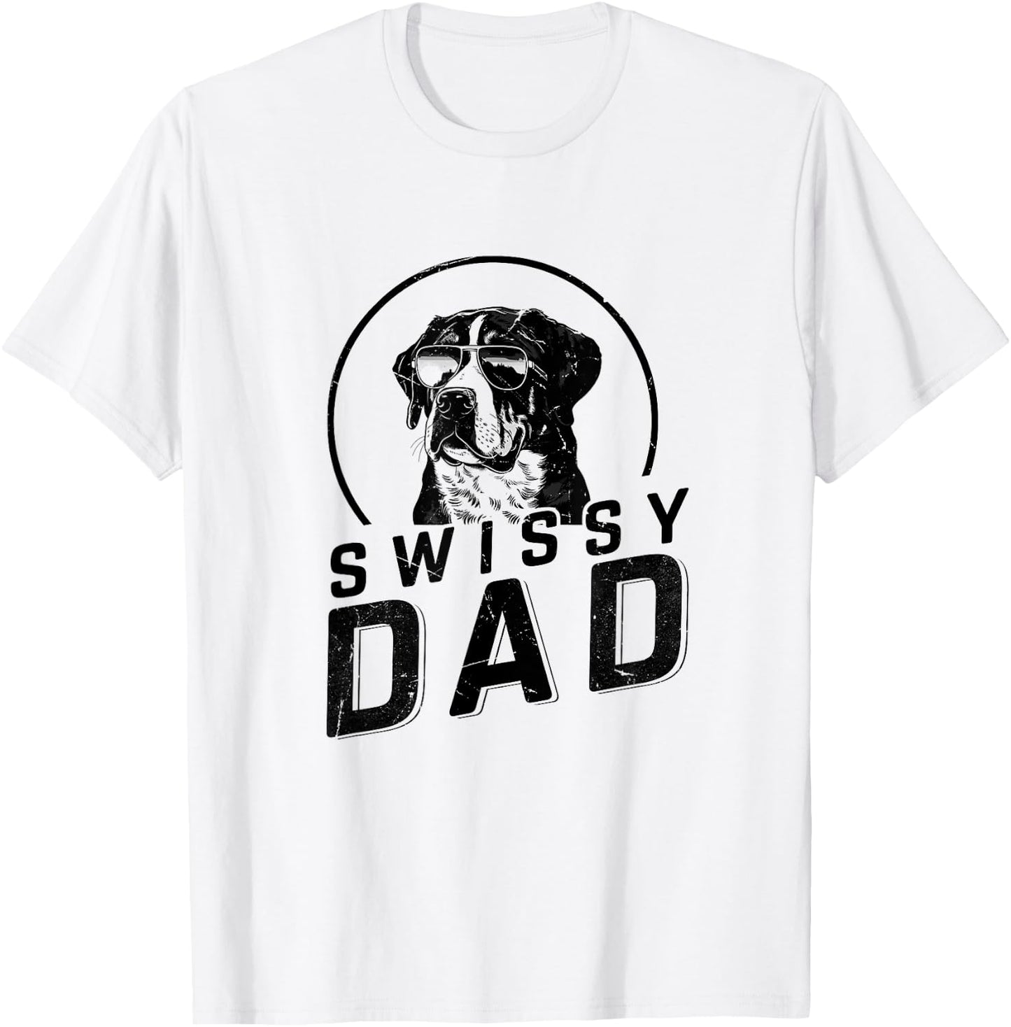 Swissy Dad Dog Owner Gifts Funny Dog Dad Christmas T-Shirt - T-Shirt | White