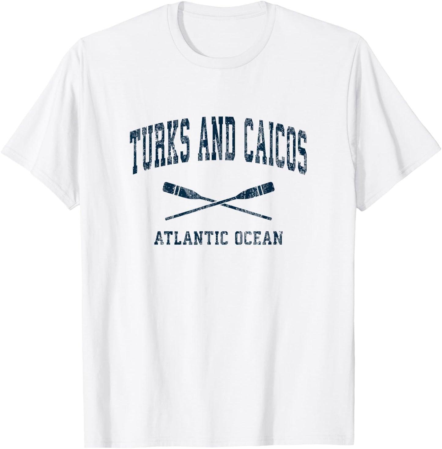 Turks and Caicos Vintage Nautical Paddles Sports Oars T-Shirt - T-Shirt | White