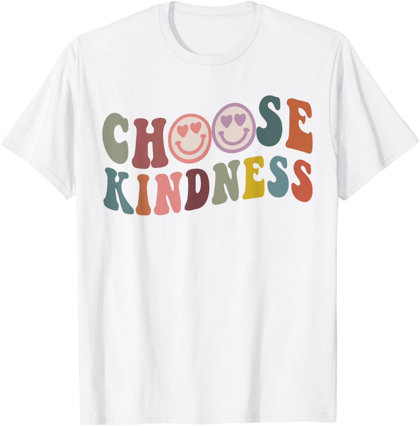 Retro Vintage Smile Face Choose Kindness Lover spiritual T-Shirt - T-Shirt | White