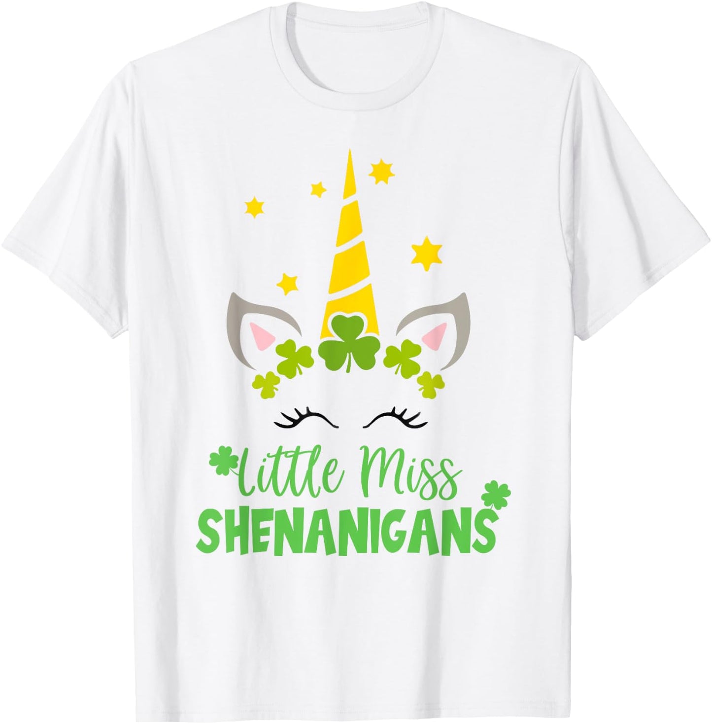 Irish Little Miss Shenanigan St Patrick Day Funny Women Girl T-Shirt - T-Shirt | White