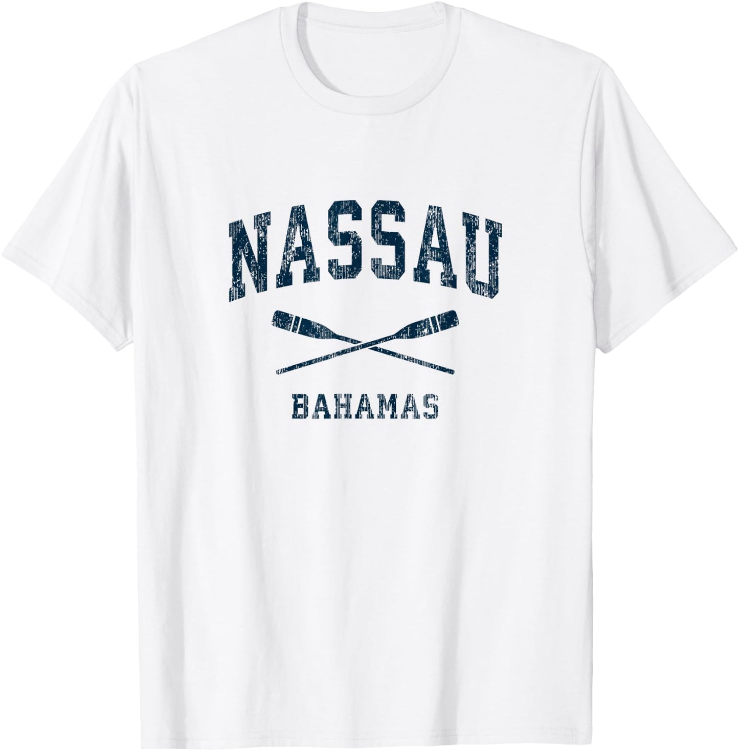 Nassau Bahamas Vintage Nautical Paddles Sports Oars T-Shirt - T-Shirt | White