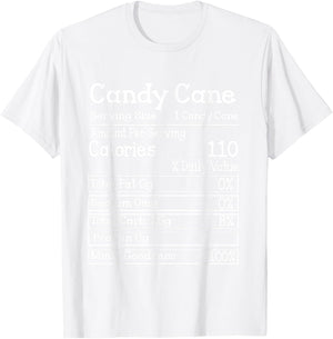 Candy Cane Nutrition Facts Christmas Matching T-Shirt - T-Shirt | White
