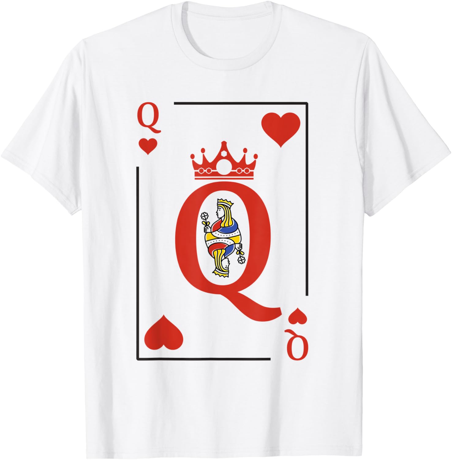 Queen Of Heart Playing Card Poker Halloween Costume Matching T-Shirt - T-Shirt | White