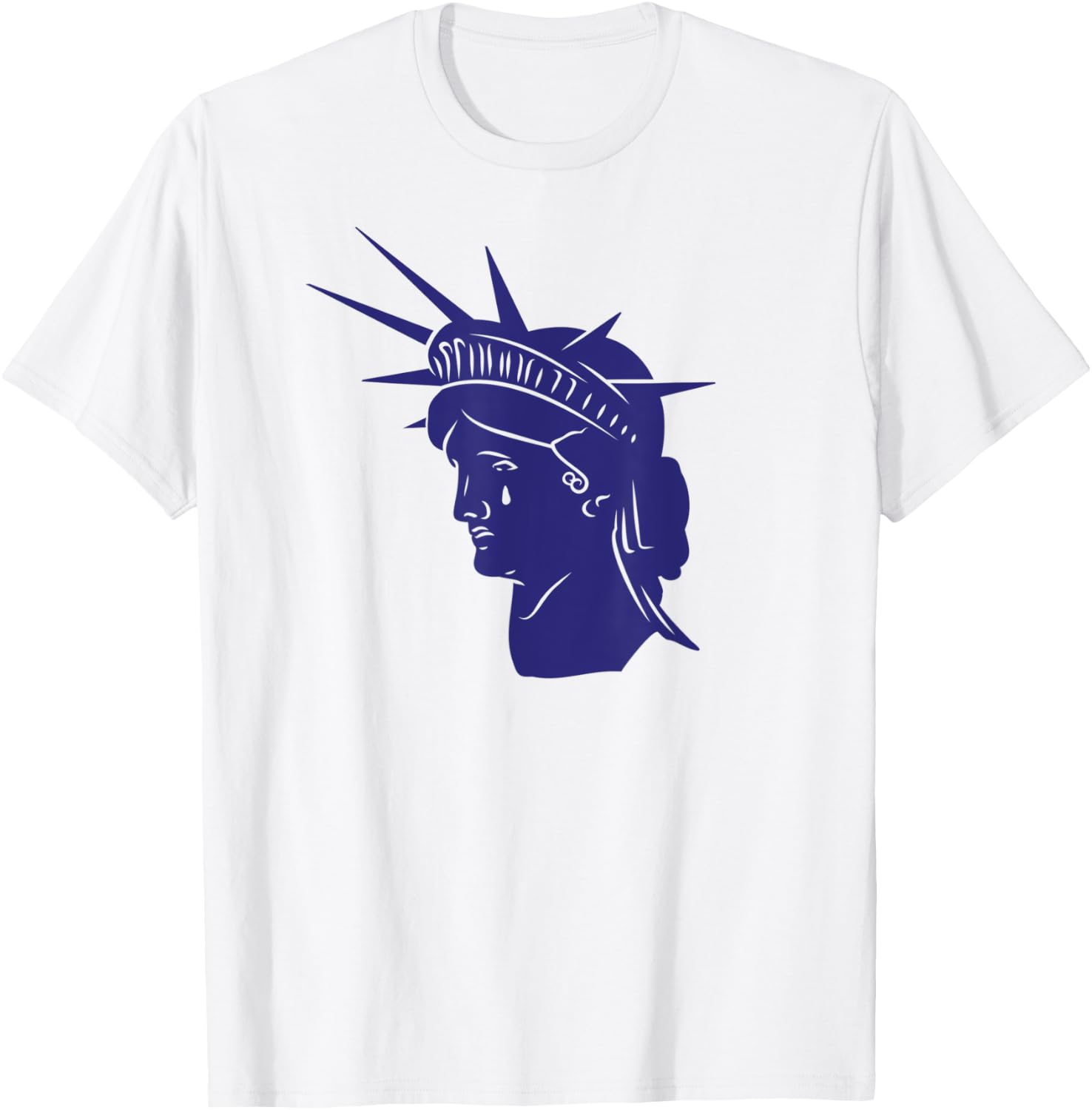 JULY 4th CANCELLED Statue of Liberty Crying Tears Roe Meme T-Shirt - T-Shirt | White